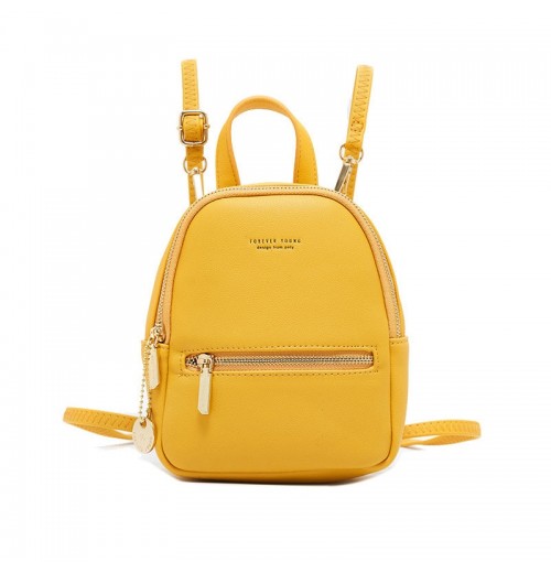 Yellow Leather Mini Backpack ERIN