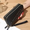 Double Zip Leather Purse