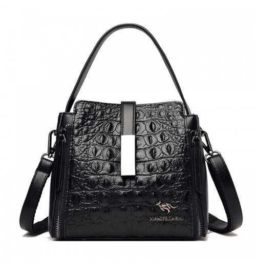 Embossed Leather Crossbody Bag