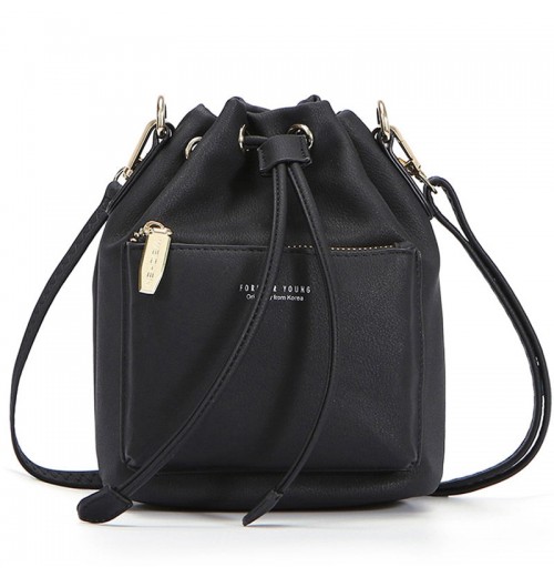 Leather Bucket Shoulder Bag