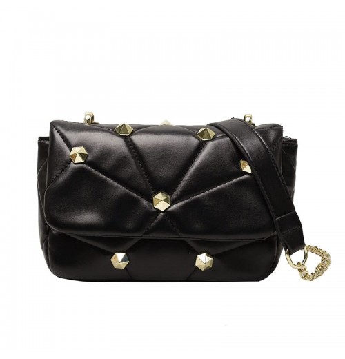 Black Rivet Purse Leather