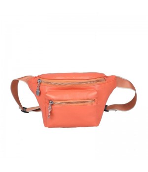 Orange Leather Fanny Pack ERIN