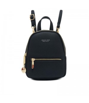 Leather Zip Top Backpack Purse