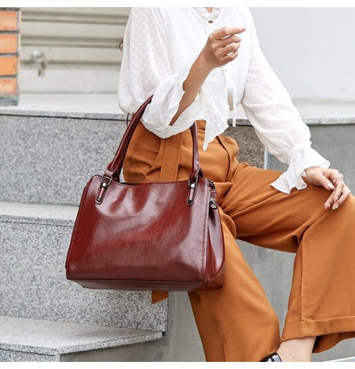 Red Leather Shoulder Bag