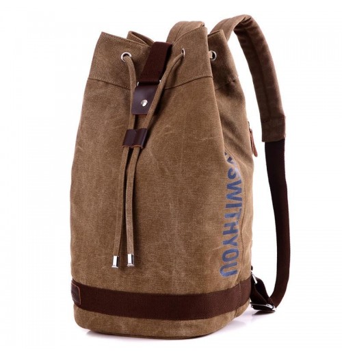 Cotton Canvas Drawstring 15.6 Backpack