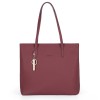 Faux Leather Tote Bag With Zipper