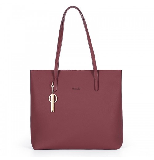 Faux Leather Tote Bag With Zipper