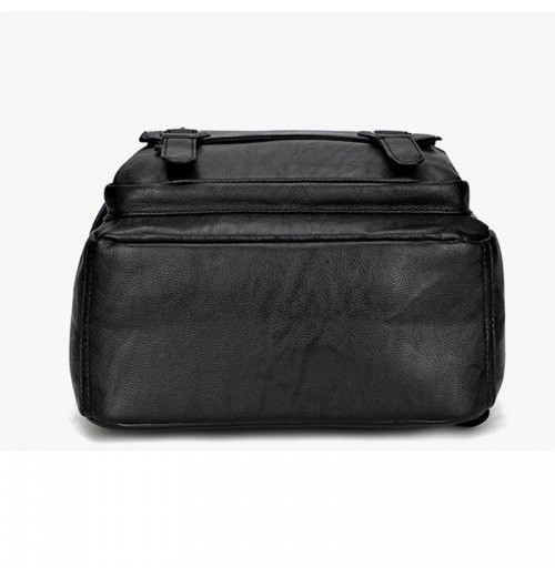 Black Leather Backpack 15 inch Laptop