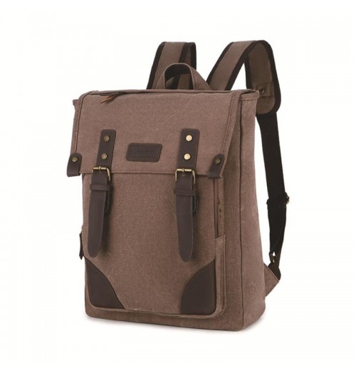 Canvas Leather Backpack 15.6 Laptop