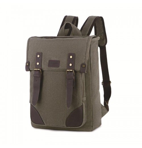 Canvas Leather Backpack 15.6 Laptop