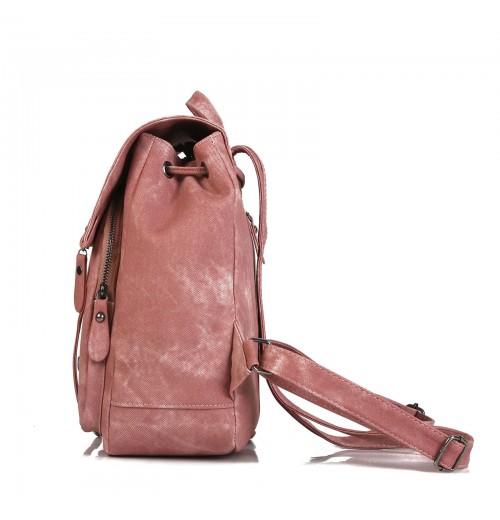 Pink Leather Backpack Purse ERIN