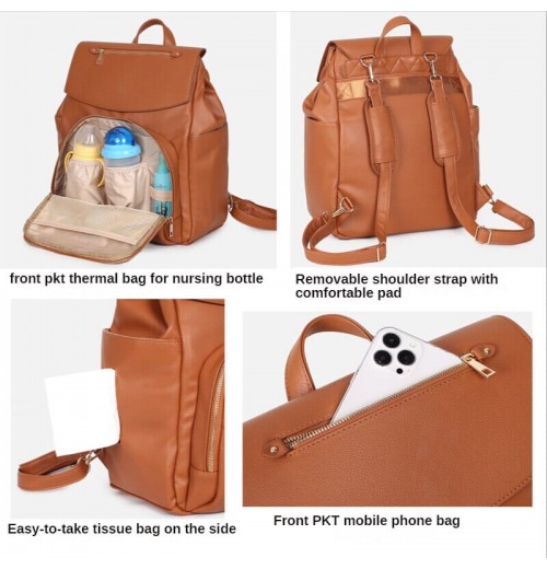 Faux Leather Diaper Bag