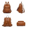 Faux Leather Laptop Backpack Women's