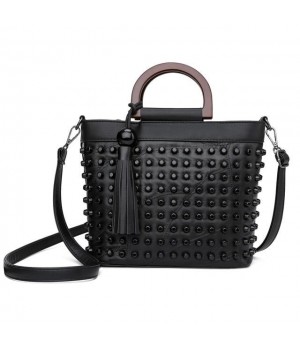 Black Leather Zip Top Tote