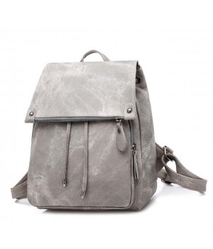 Gray Small Faye Suede Leather Backpack