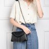 Black Crossbody Bag With Silver Hardware