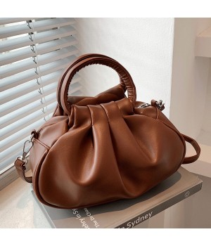 Dark Brown Leather Shoulder Bag